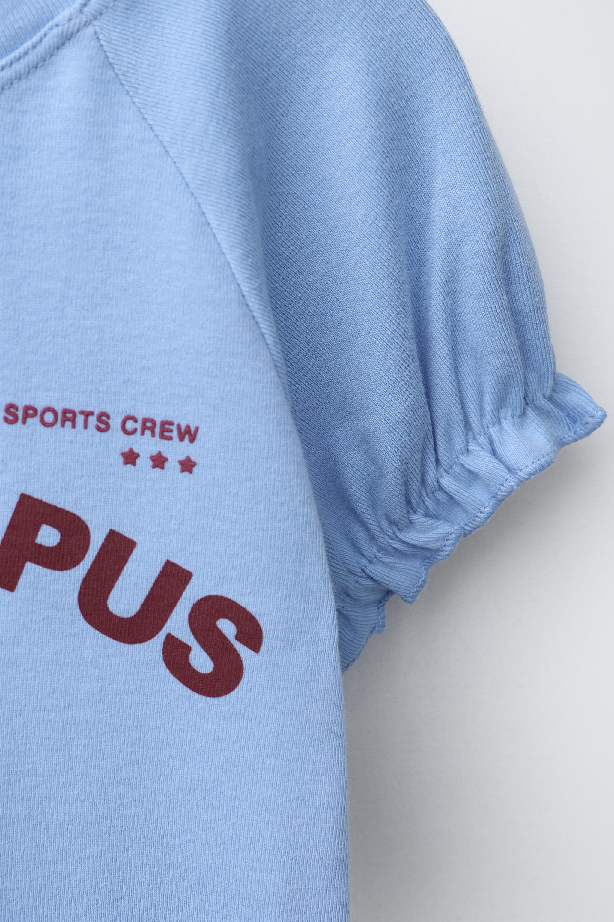 PUFF SLEEVE T-SHIRT WITH TEXT